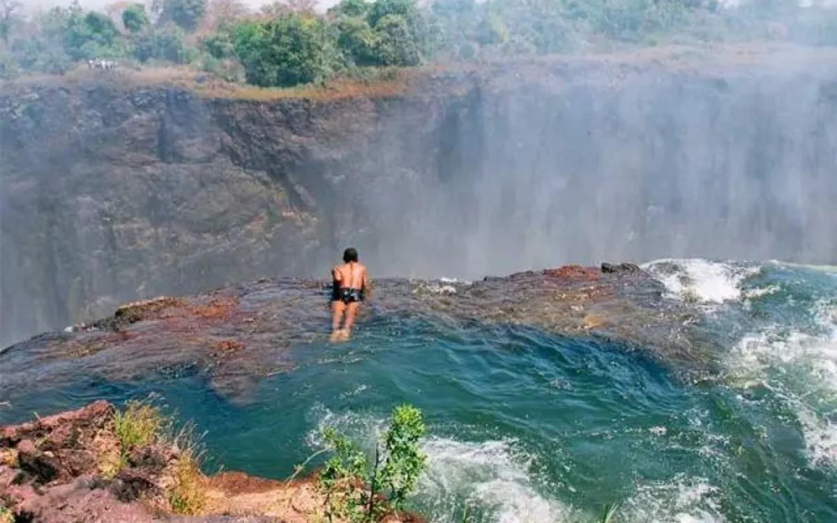 Devil’s Pool on the lip of Victoria Falls