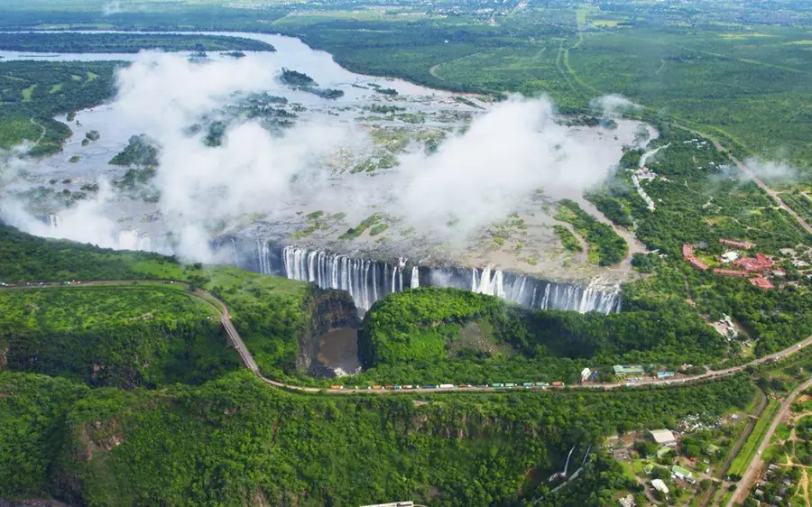 A guided day tour of Victoria Falls with a helicopter flight